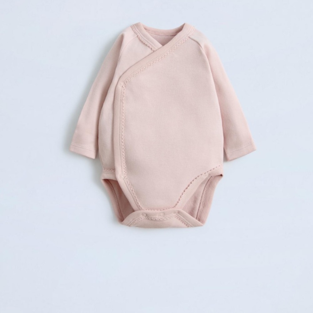 Zara pink baby kimono bodysuit